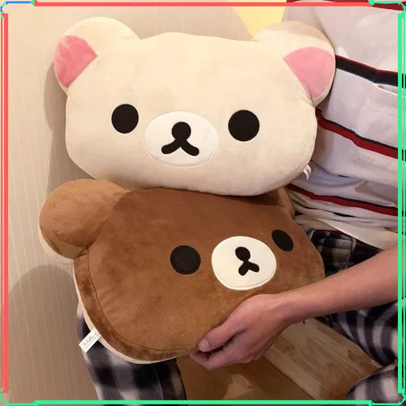

44cm Cute Rilakkuma Plush Toy Back Support Detachable Cover Bedside Large Pillow Comforter Washable Sleeping Pillow child Gifts