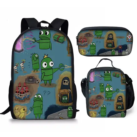 Bags Student Travel Lunch Popular Youthful Funny Cool R.E.P.O. Game 3D Print 3pcs/Set Student Travel bags Laptop Daypack Backpack Lunch Bag Pencil Case