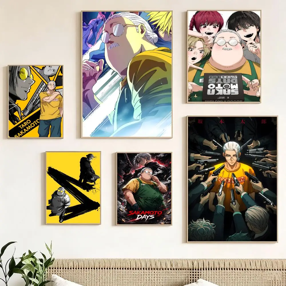 Merch Sakamoto Days Merch Poster Pegatina artistica HD autoadhesiva impermeable para salon dormitorio