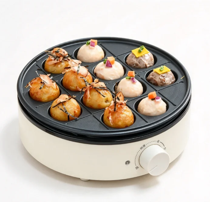 Electric Takoyaki Maker Octopus Ball Grill Temperature Control Nonstick Detachable Plate Multifunction Home Kitchen Appliance