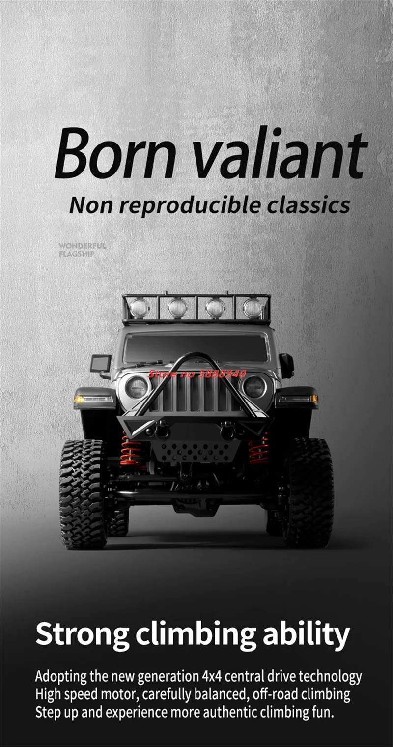 

1:12 High Speed 4WD Off-road Climbing RC Car LED Light Rock Crawler Climbing Truck Off-road Vehicles Led Light Car Boy Gift Toys