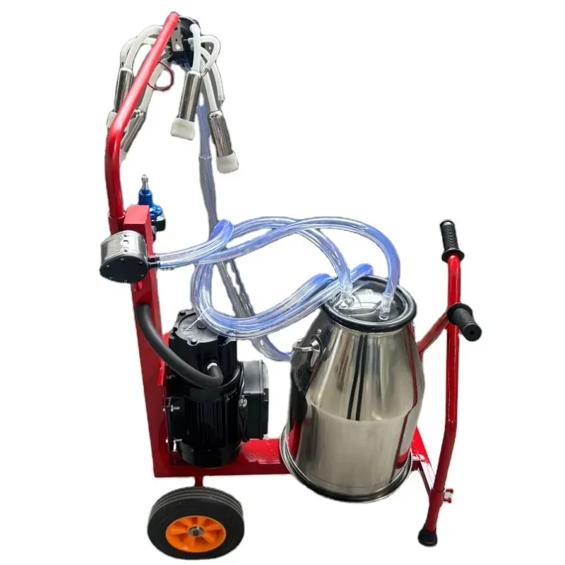 

SS 304 25 л ведро/бак кластер коз и коровы портативный электрический безмасляный вакуумный насос одиночный доильный аппарат