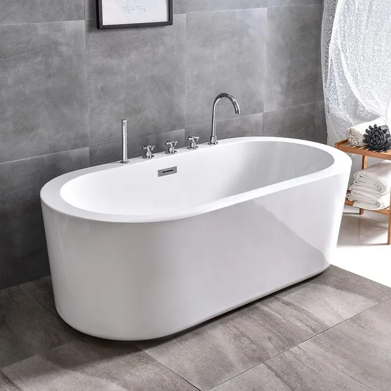 for Hotel B&B Wholesale 1.3-1.8m Adult Acrylic Bathtub Household Wide Edge Seamless Integrated Bath Tub
