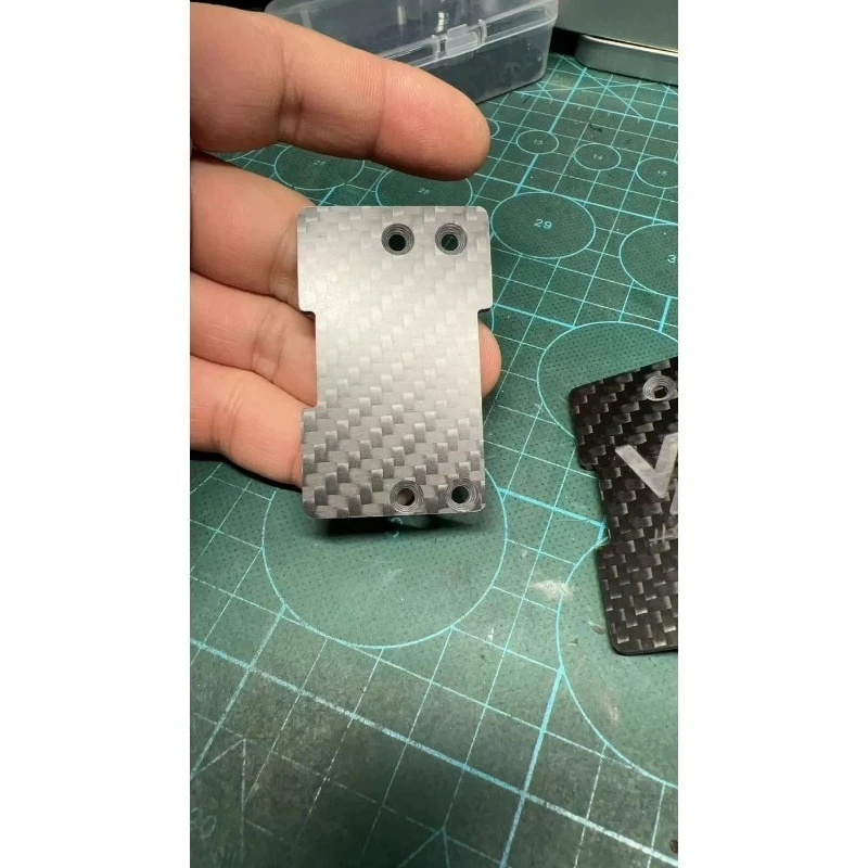 For Vanquish VS4-10 Phoenix AXIAL SCX10 1/10 RC Rock Crawler Carbon Fiber Front Electronics Plate, No-Drill Bolt-On Upgrade Part