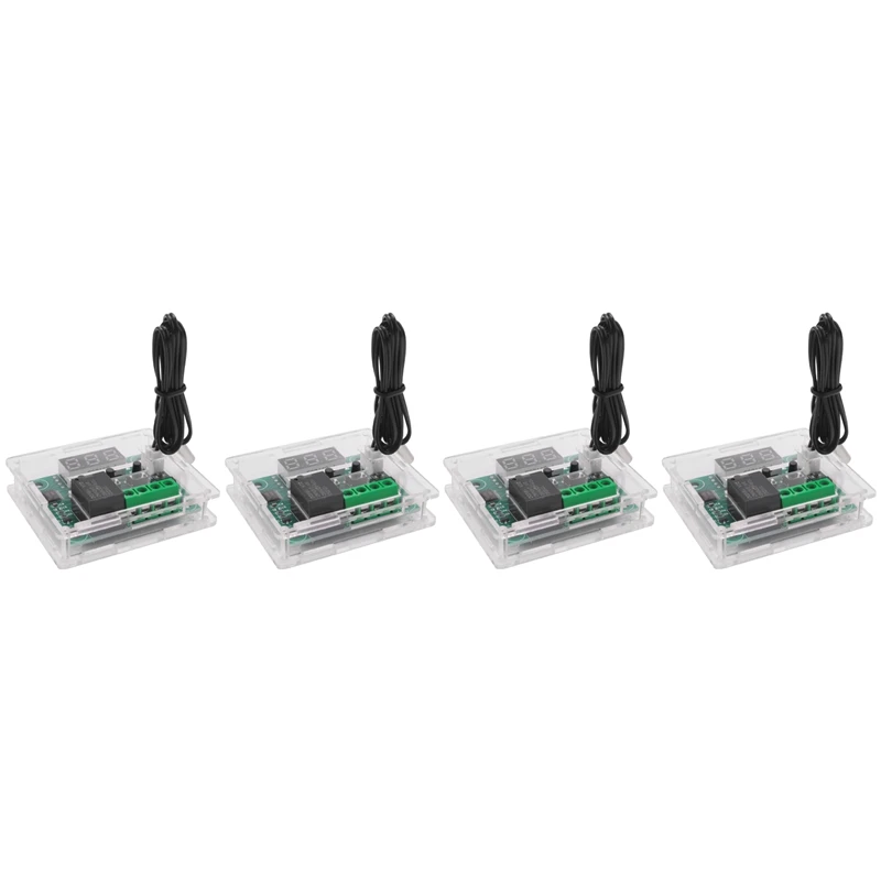 

4PCS W1209 DC Digital Temperature Controller Module Electronic Temperature Temp Control Module Switch With Acrylic Case