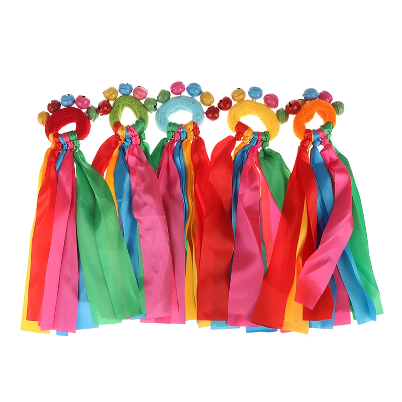 1 個子供用リストリボンチームスポーツポンポンチアリーディングビッグマッチポンクラブダンス小道具弾性ロープ付き弾性ブレスレット