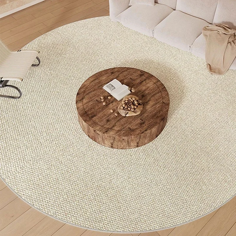 Japanese Minimalist Round Baby Pet Friendly Non Slip Area Rug Pressure Resistant Eco Friendly Washable Luxury Living Room Carpet
