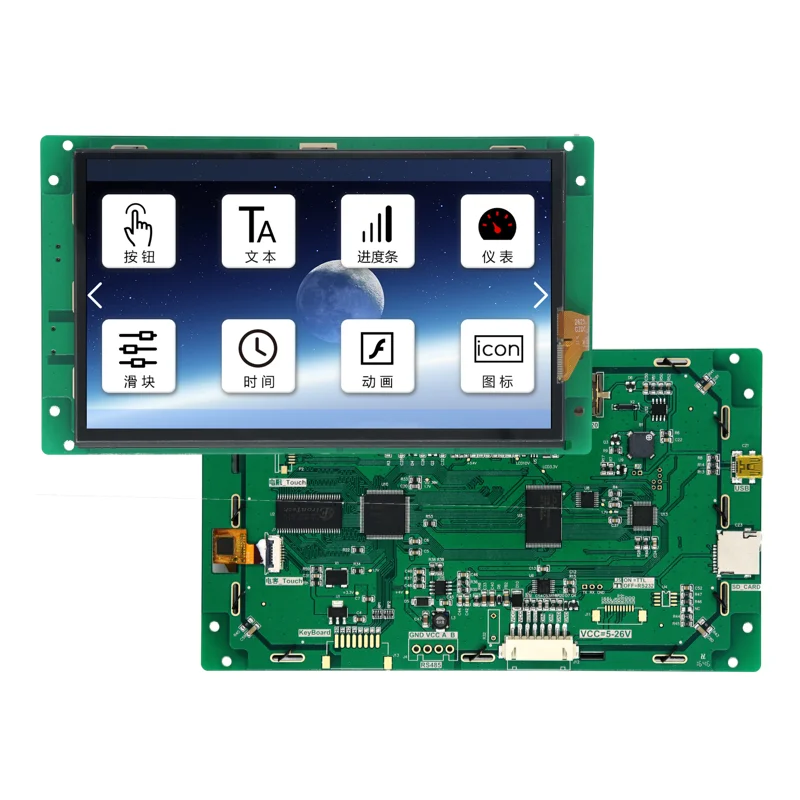 DACAI 7 inch 1024*600  7 inch HD serial port screen with touch 1024*600 1G memory/configuration   USB  SD RTC 5-26V