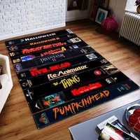 Black Horror Movie Living Room Modern Colorful Rug Art Mat Movie Rug Home Decor Non Slip Rug Popular Rug Retro Movies Big Carpet