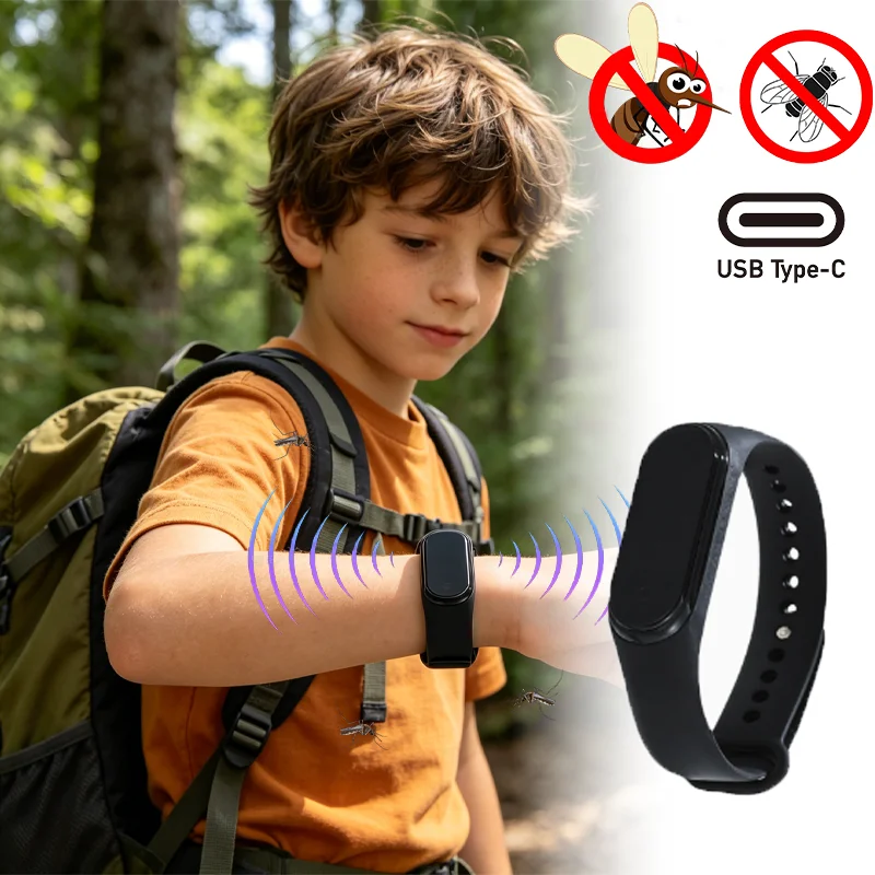 Ultrasonic Mosquito Repellent Wristband Wearable Wrist Band Physical Insect Trap Mosquito Repellent Watch for Kid Pregnant Women