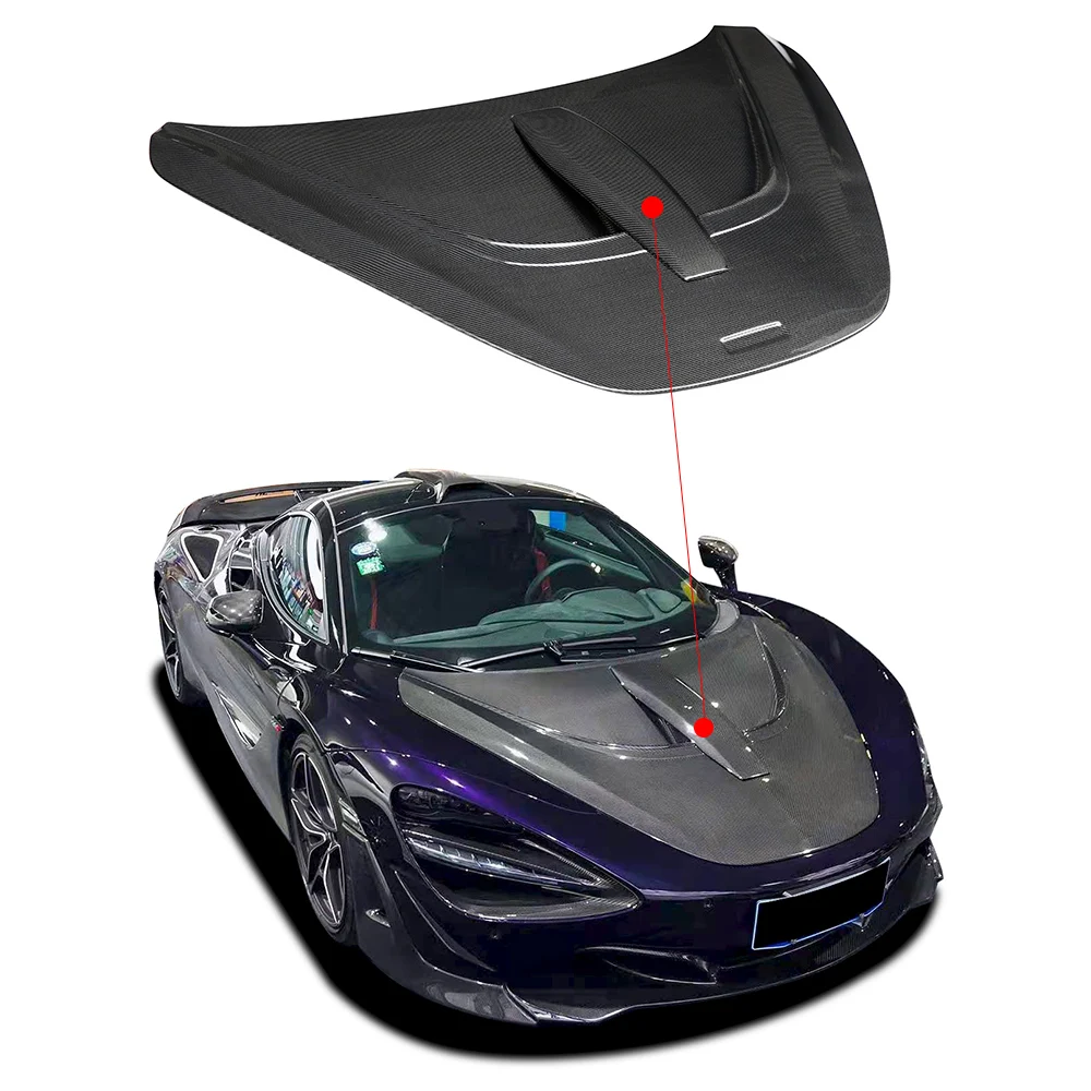 Novi Style Dry Carbon Fiber Car Engine Hood Replacement For McLaren 720s Coupe Convertible Front Machine Cover Auto accessories