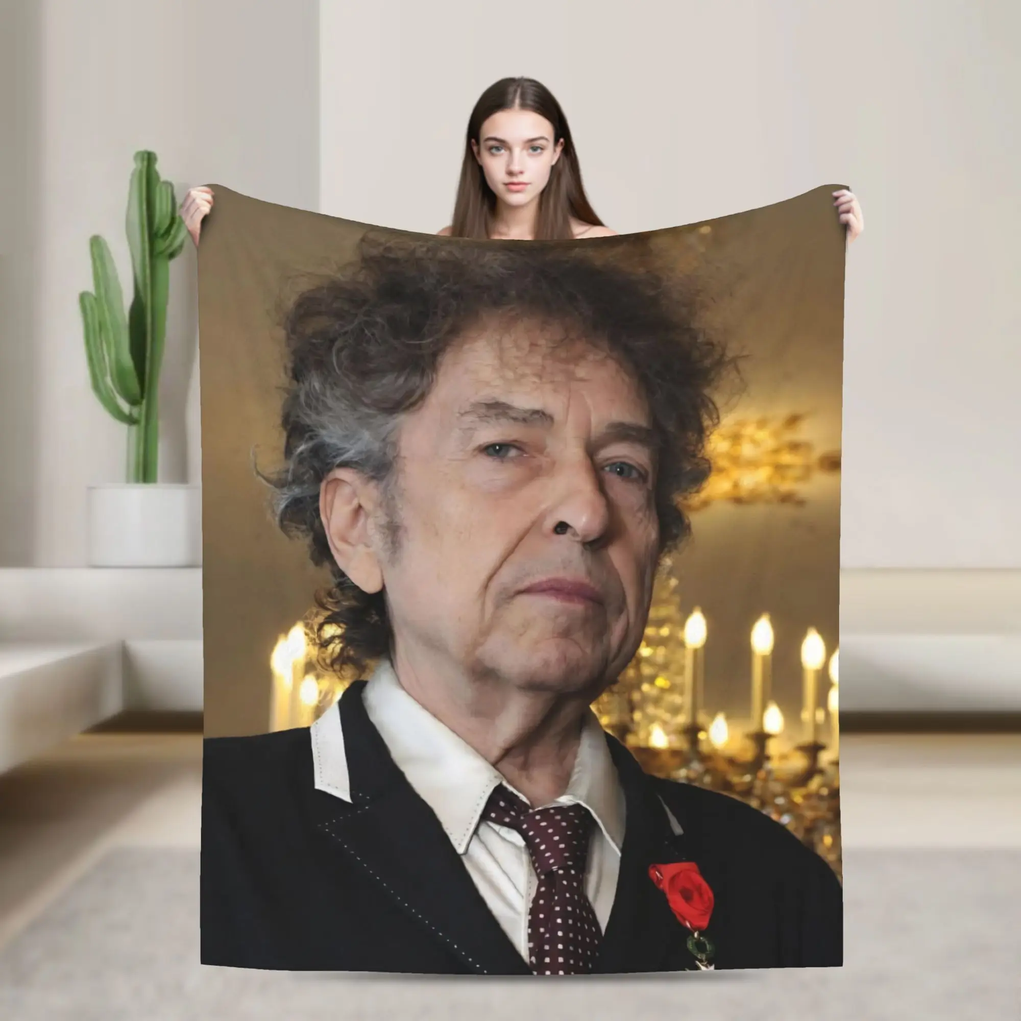 Bob Dylan Singer Blanket Multiple Sizes Warm Cozy Fluffy  Throw Blankets for Couch Sofa and Bed