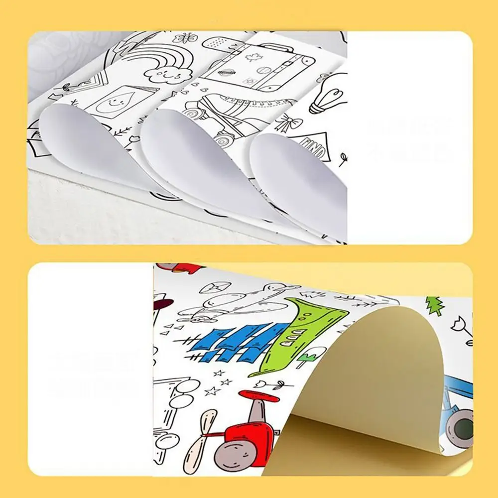 Autocollant mural d'art pour enfants, coloriage vierge, liberté, dessin pour enfants, défilement, papier de remplissage de document, cadeau