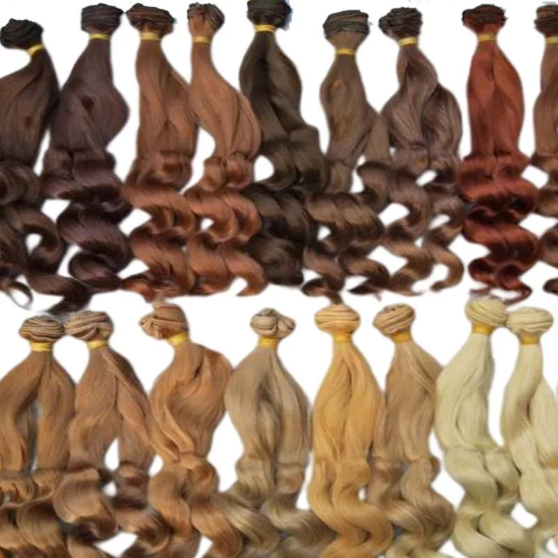 Russian DIY doll hair 20 cm high temperature heat resistant  Curly hair for 1/3 1/4 1/6 BJD diy wavy doll hair