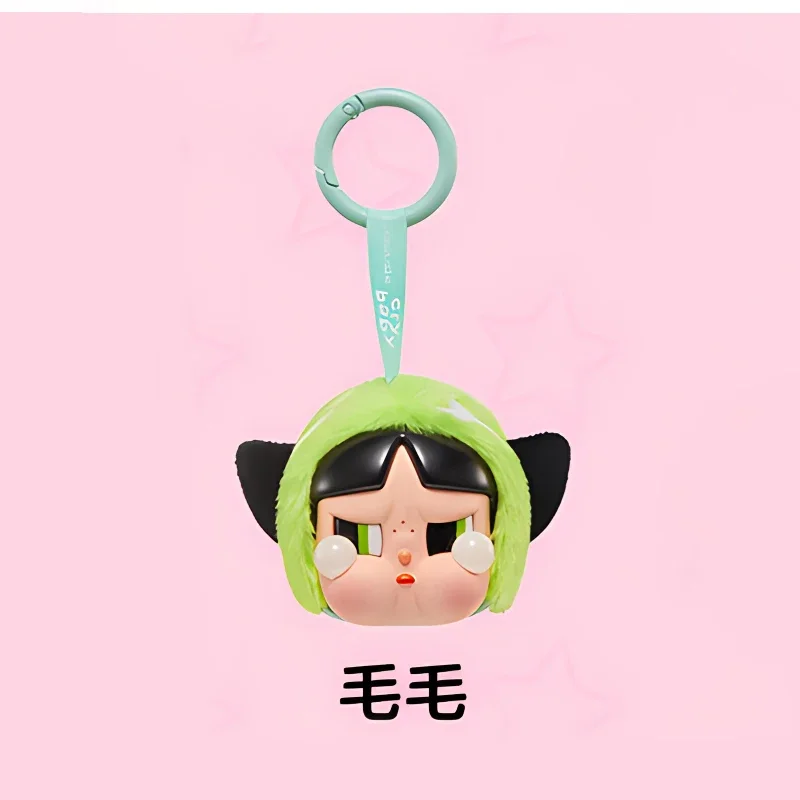 A Set Original Pop Mart Anime Figures Crybaby X The Power Puff Girls Kawaii Figurine Pvc Room Decoration Ornament Gift For Toys