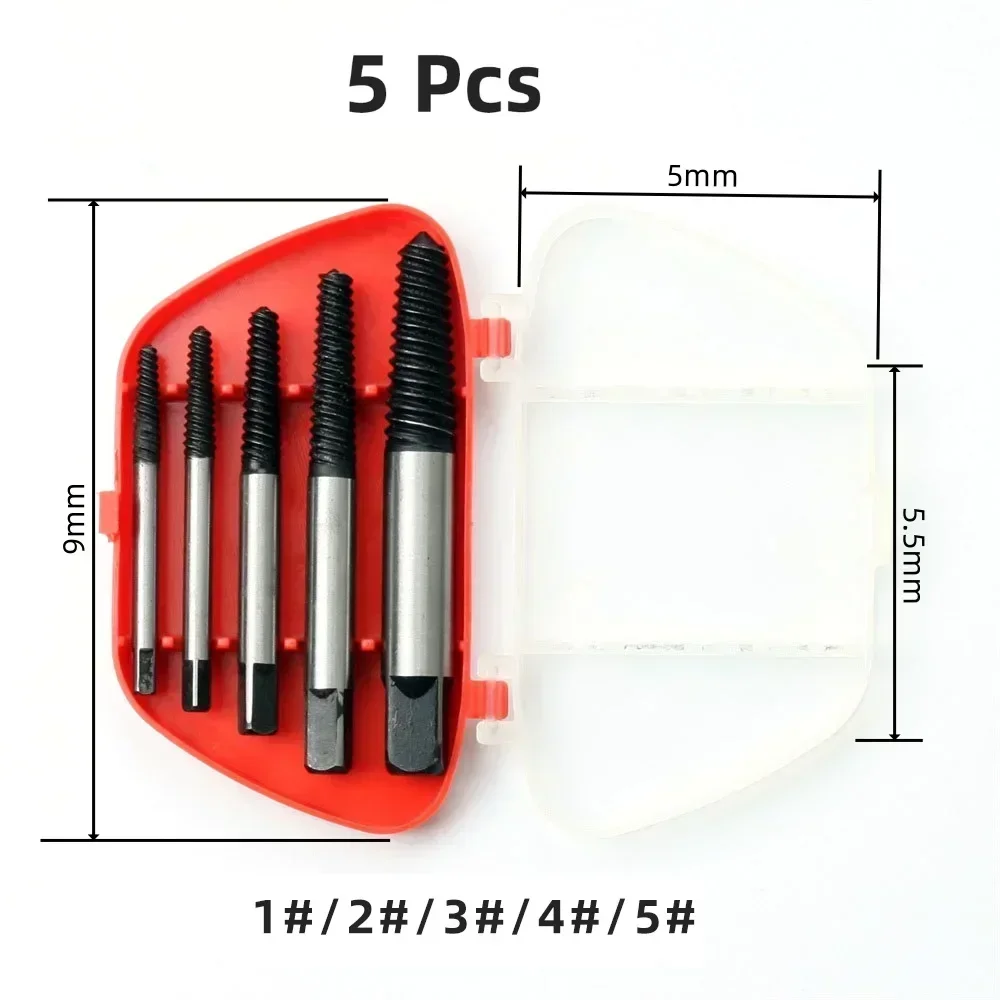 5/6 Pieces Screw Extractor Damaged Screw Removal Extractor Drill Durable Easy To Remove Center Drill Damaged Bolt Removal Tool