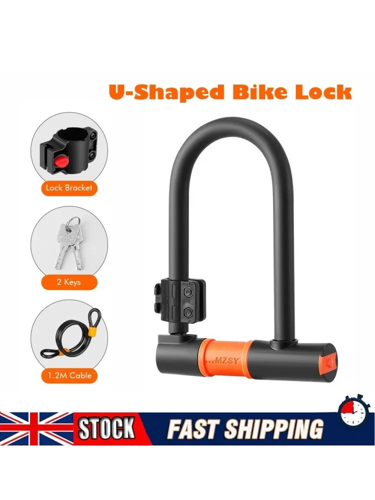 AliExpress Heavy Duty U Shaped Bike Lock Bicycle D-Lock with Two Keys 1.2M Cable Bracket Anti-theft Bike Lock Cable Set