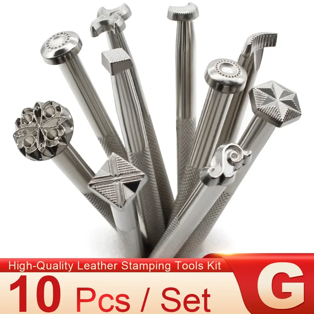 

Инструменты для тиснения и вырезания по коже: штампы, пробойники для работы с натуральной коровьей кожей, узоры «Цветы» и «Тотемы»