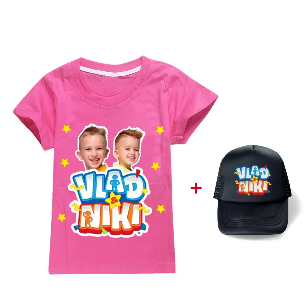 Childrens T Shirt Vlad Niki Summer Tee Cotton Casul Tshirt for Teenage Gamer 2-16Y Boys Graphic Tee Birthday Tshirt Girl Tops