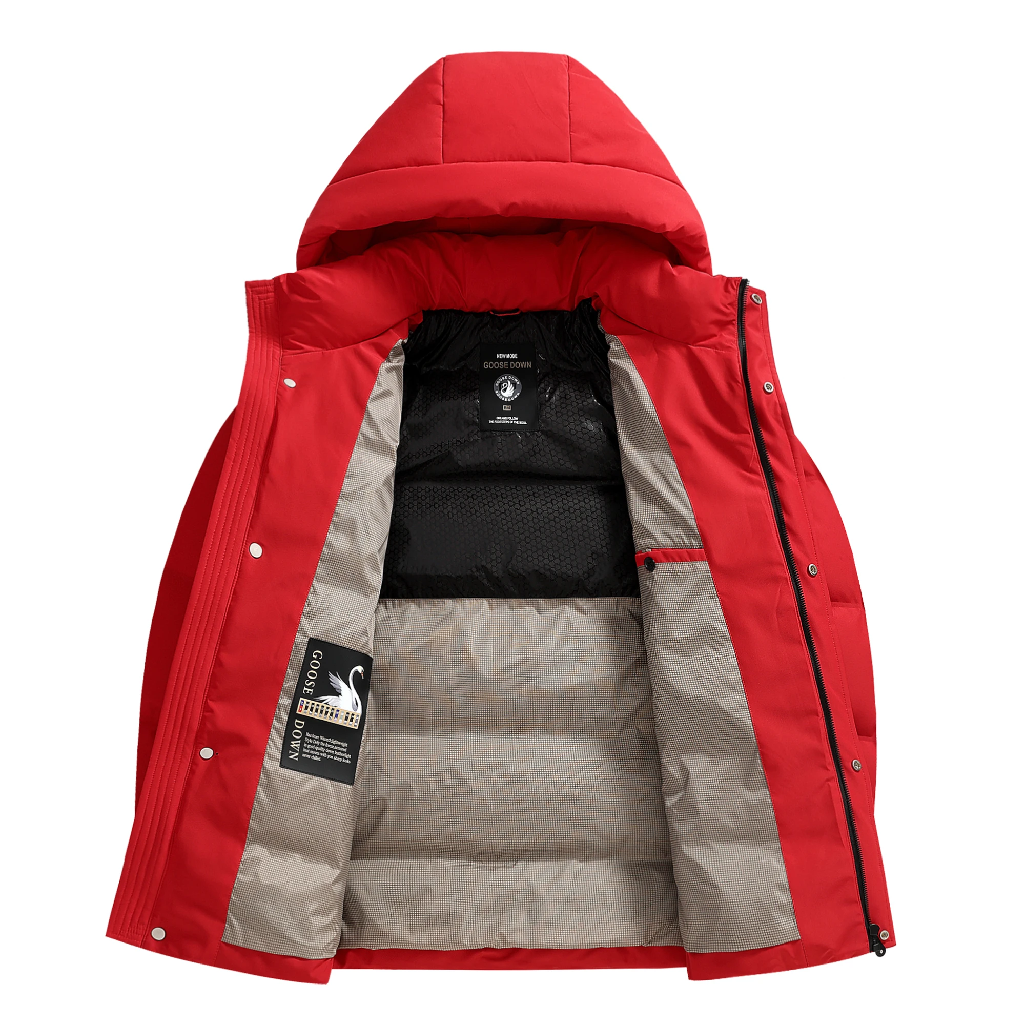 Ture Goose Down 85% Content Parkas Coat 2025 Men Winter Luxury Warm Puffer Jacket Hood Windproof Goose Down Zipper Clothes