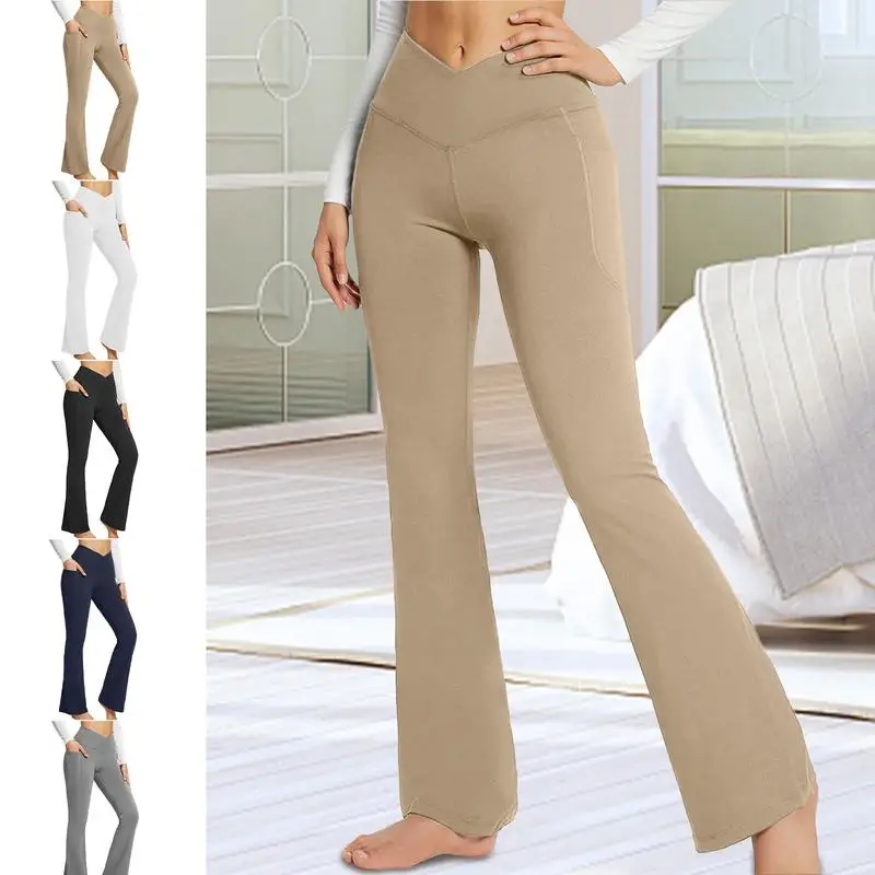 

Yoga Pants Bootcut Women's Yoga Pants Flare Crossover Elastic Tights High Waisted Long Fitness Leggings For Gym Yoga
