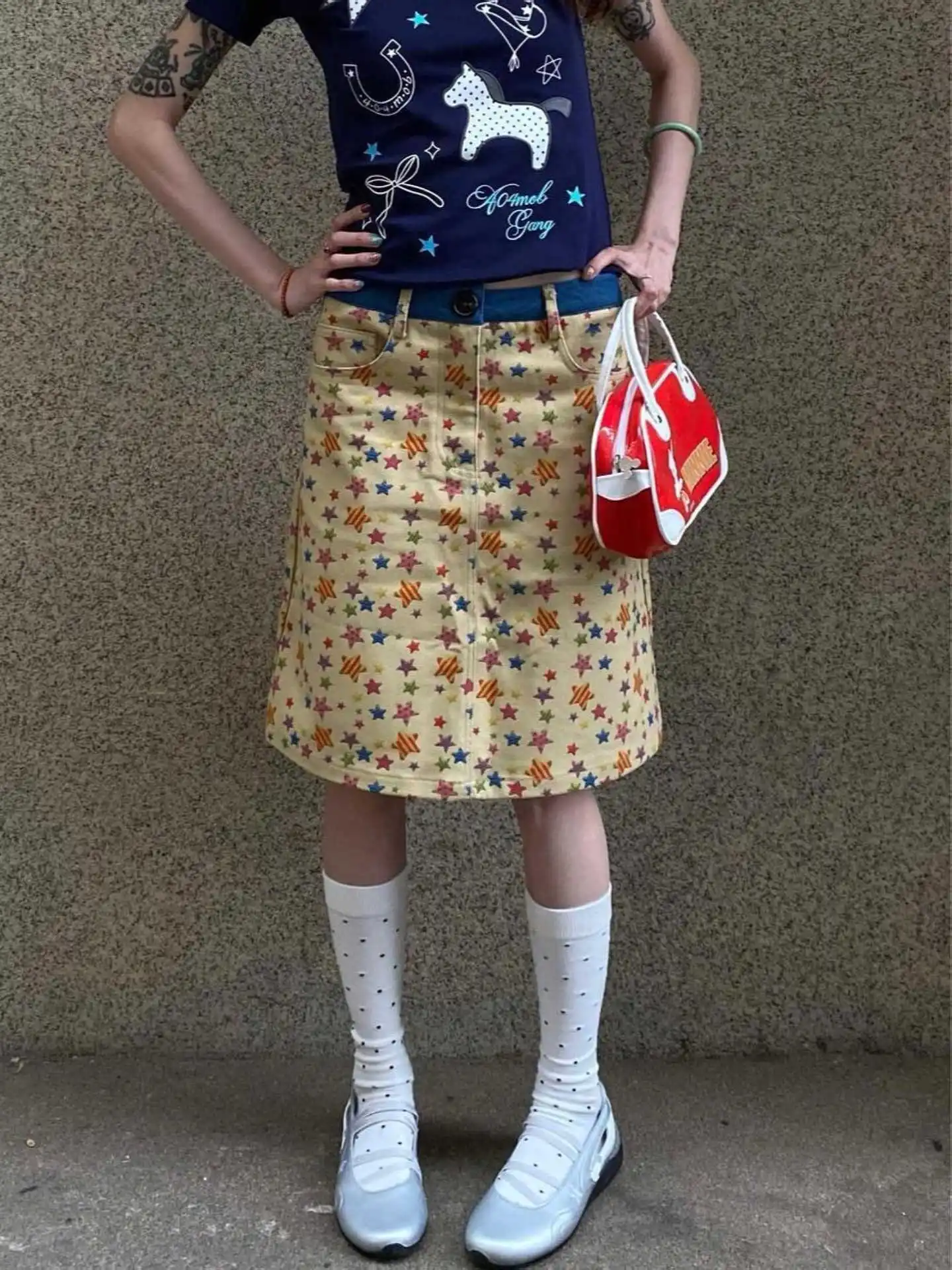 Summer Women Midi Skirts Denim Skirts 2000s Aesthetic Korean College Style Y2k Abi American Retro Harajuku Shoujo Jean Skirt New view 2
