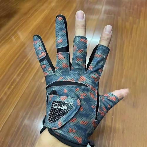Guantes de pesca Gamakatsu para hombre, guantes antideslizantes de protección solar de verano, guantes transpirables con corte de 3 dedos, accesorios de pesca con mosca