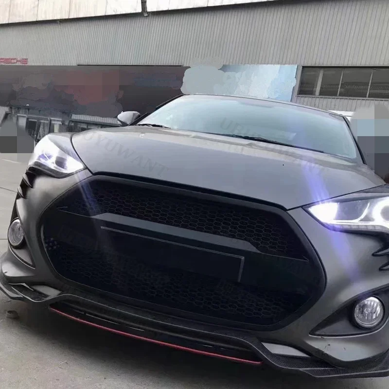 Use For HYUNDAI Veloster (Turbo Only For 1.6T) Carbon Fibre/frp Refitt Front Center Racing Grille Cover Accessorie Body Kit