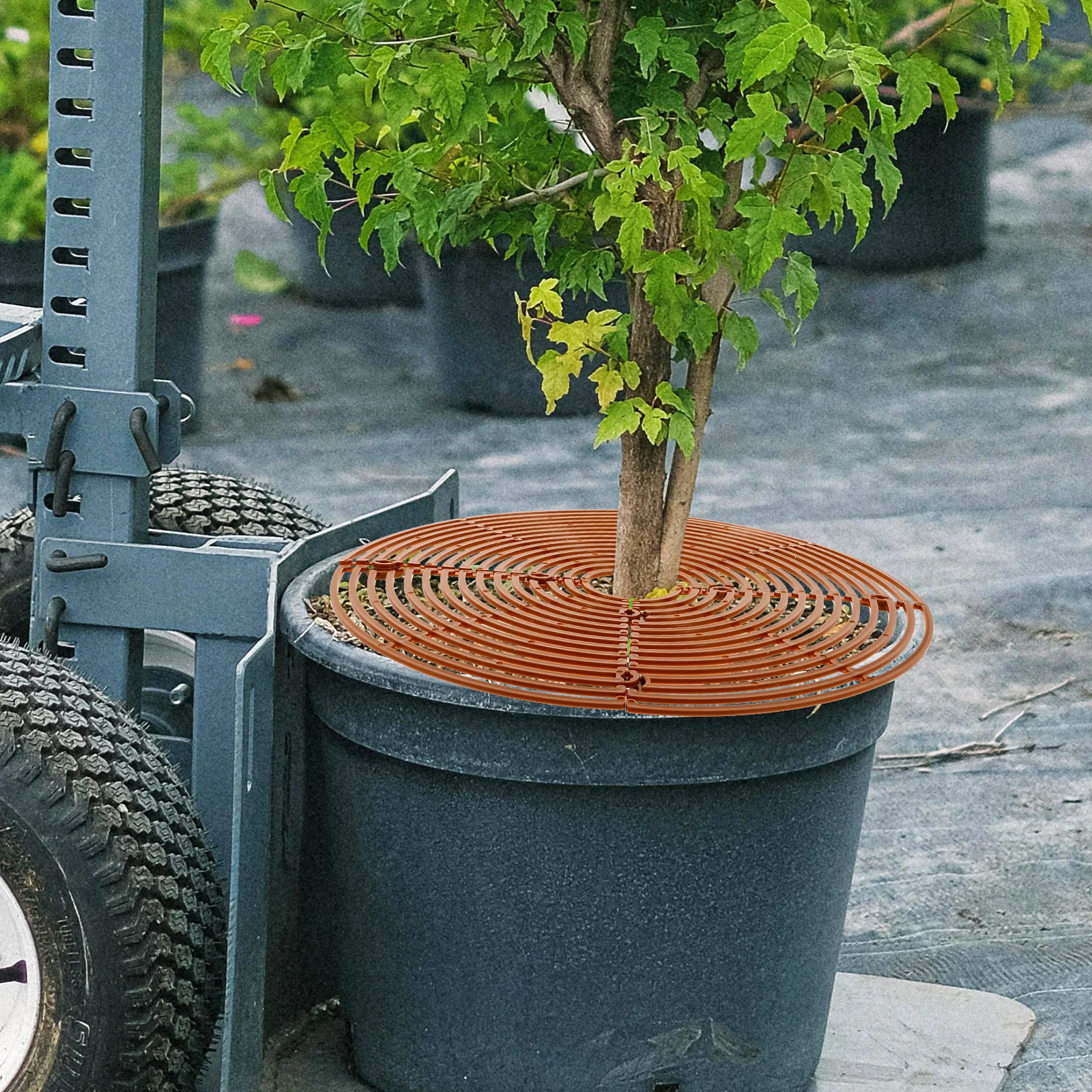 

2pcs Flower Pot Cover Medium Round Coffee Anti Spill Plant Mesh Pot Protector Waterproof Garden Home Office