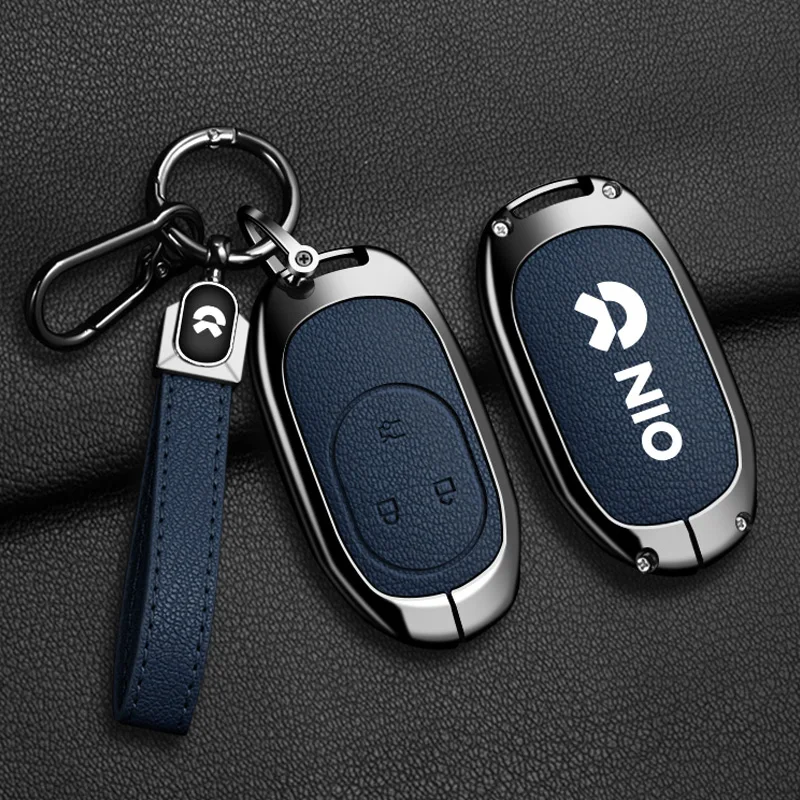 

Zinc Alloy Leather Car Remote Key Case Cover For Wei Lai NIO ET5 ET7 ES6 ES7 ES8 EC6 EC7 ES8 Protector Auto Keychain Accessories