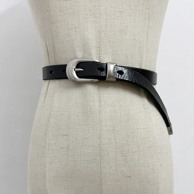 Women's Runway Fashion Genuine Leather Cummerbunds Female Dress Corsets Waistband Belts Decoration Narrow Belt TB2713