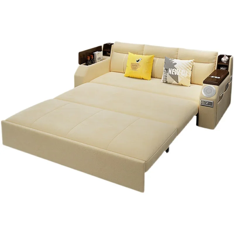 Sofabed living room new small-sized folding telescopic bed with storage and grooming