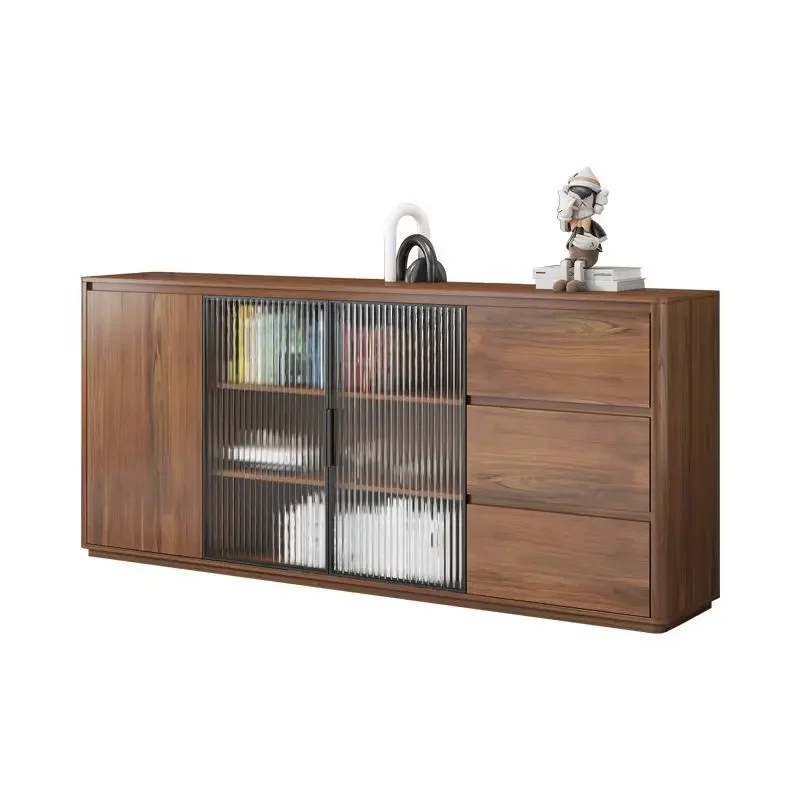Solid wood new Chinese dining side cabinet integrated storage against the wall modern simple tea cabinet