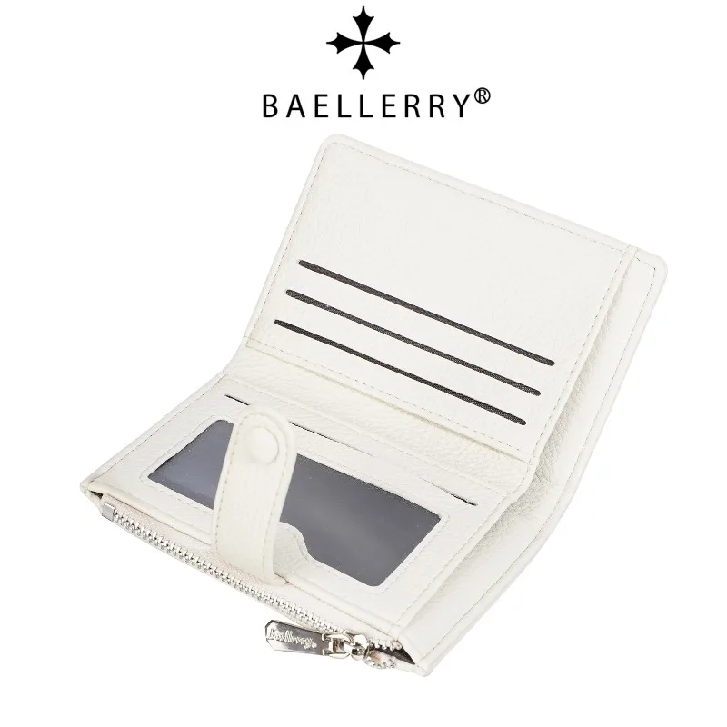 Baellerry Premium Women Wallet Short Zipper Soft PU Leather Multiple Button Zipper Card Holder Change Bag Wallets for Ladies