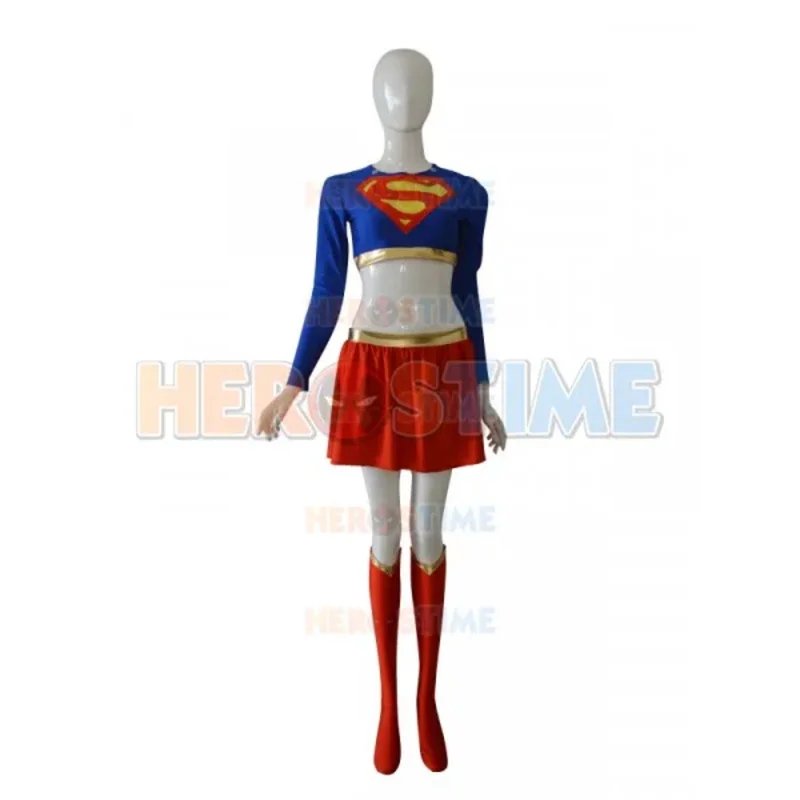 بدلة Supergirl من الألياف اللدنة أزياء تنكرية للفتيات الخارقات أزياء Zentai للسيدات فستان Zentai للأطفال البالغين