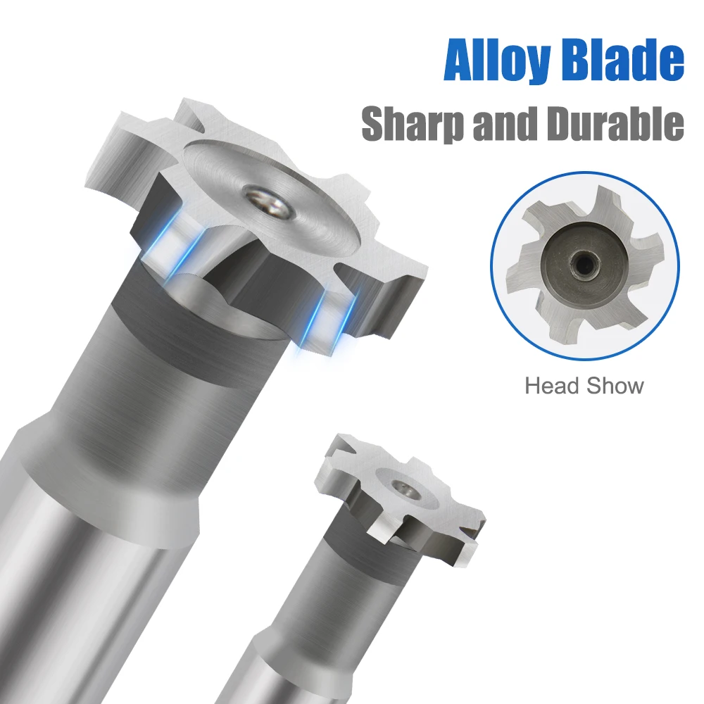 Fresadora de ranura en T HSS, herramienta de fresado CNC de 8-32mm, inserción rugosa soldada, para dureza de Metal Keyway