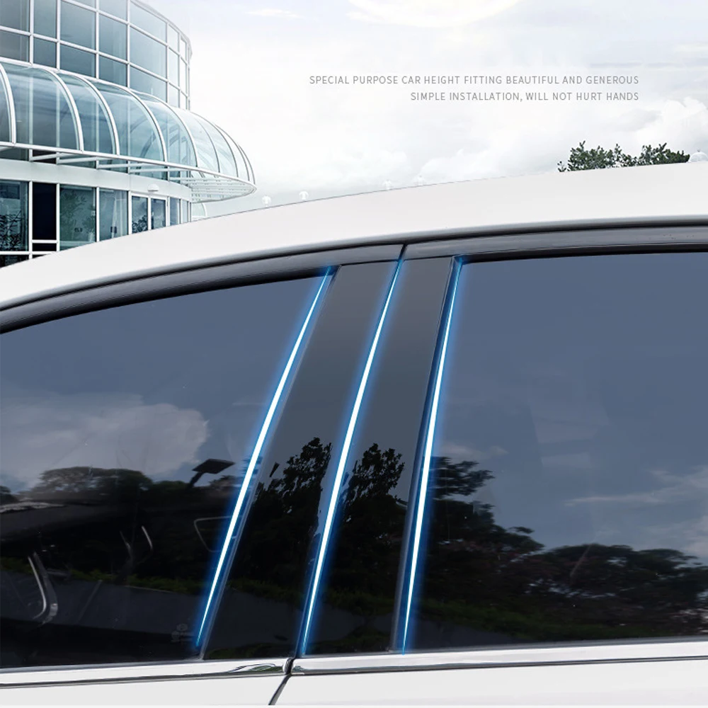 6 Pcs For HYUNDAI GENESIS G80 Sedan 2015 2016 2017 2018 2019 2020-2022 Car Window Pillar Posts Door Trim Sticker Protector