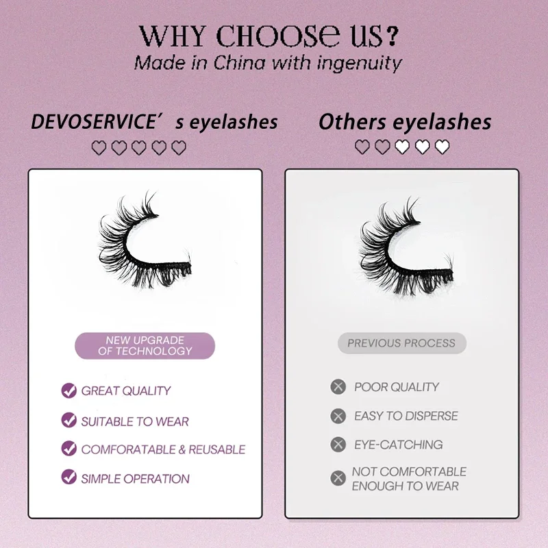 DEVOSERVICE Lashes DD Curl Sexy 3D Mink Eyelashes Natural Fluffy Japan Manga False Eyelash Korean Makeup Eye Lash Wholesale