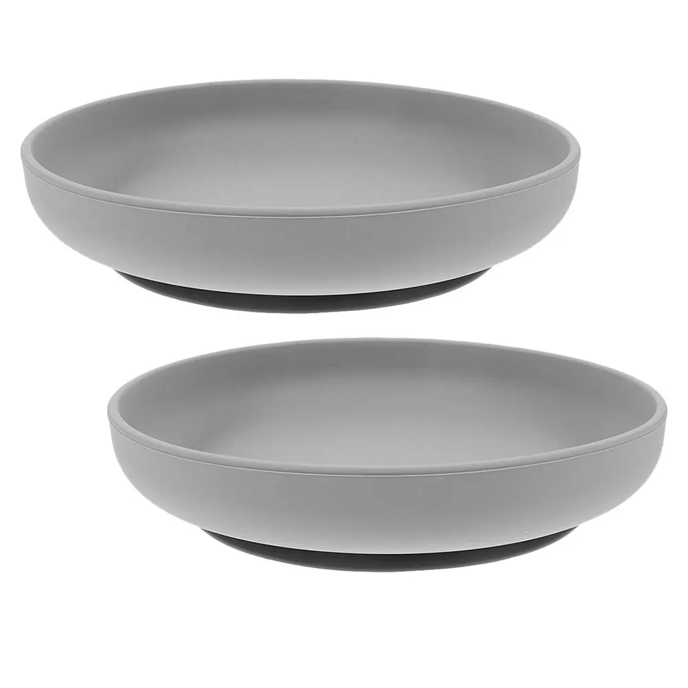 

2pcs Silicone Suction Plate For Elderly Spill Proof Non-Slip Bowl Self-Feeding Dish For Seniors Disabled Patients Easy Clean