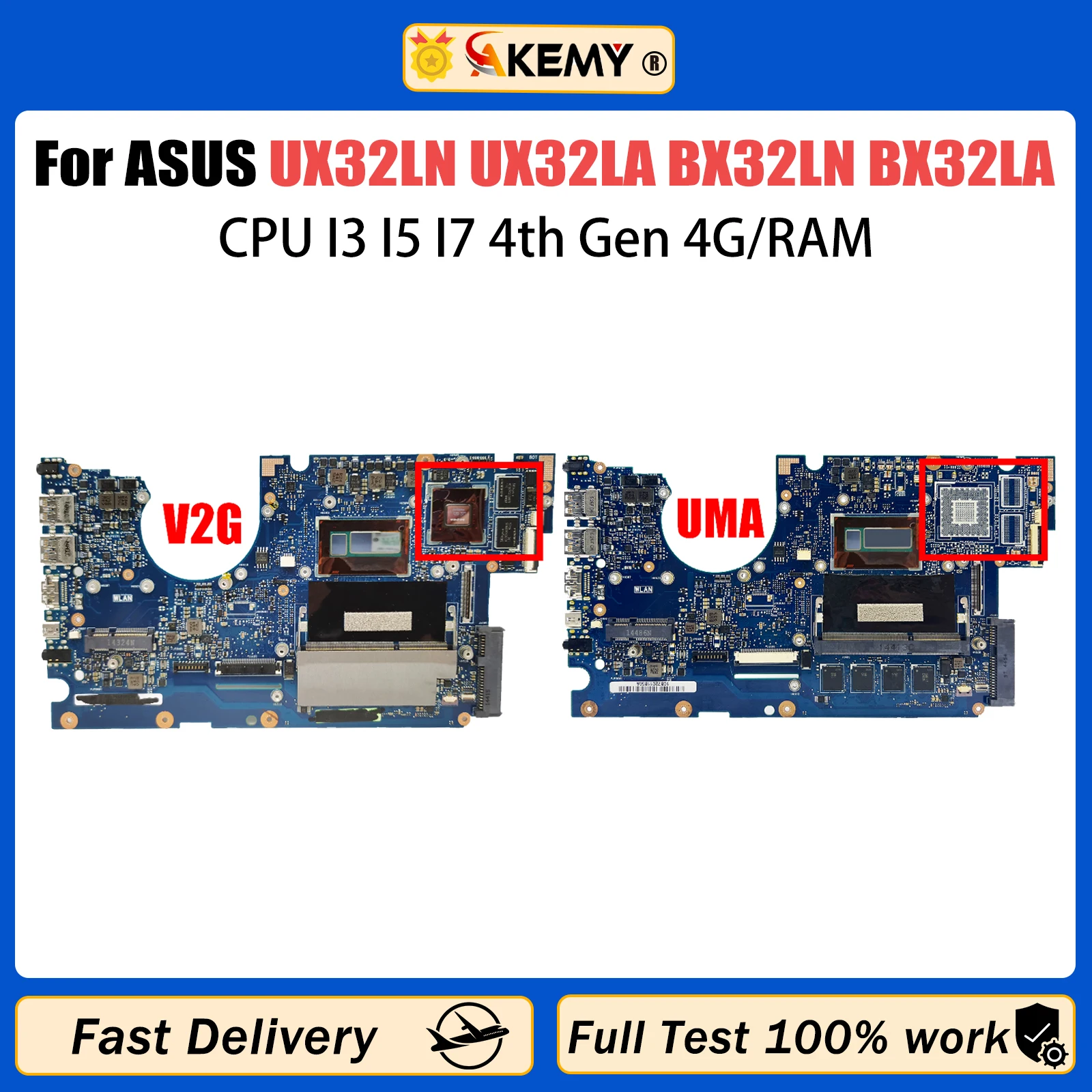 

AKEMY UX32L Mainboard For ASUS UX32LN UX32LA BX32LN BX32LA UX32LA-LN Laptop Motherboard CPU I3 I5 I7 4th Gen 4G/RAM GT840M