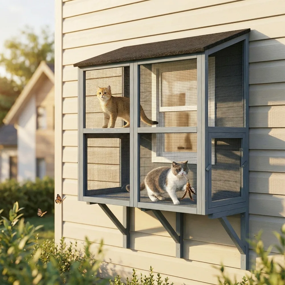 

Catio Outdoor Cat Enclosure Windo Box 39.4"L