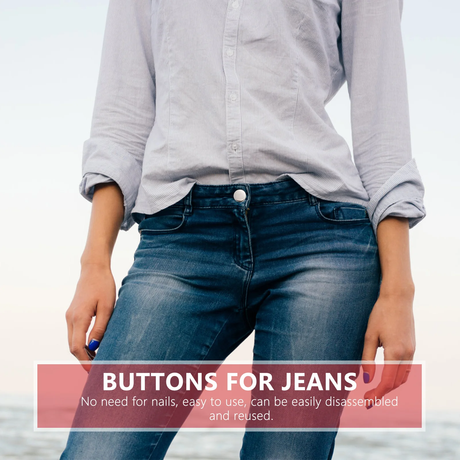 

10Pcs Multi Use Curtain Holder Buttons for Pants Waist Extension Strong Alloy Material No Sewing Required Jean Size Adjuster