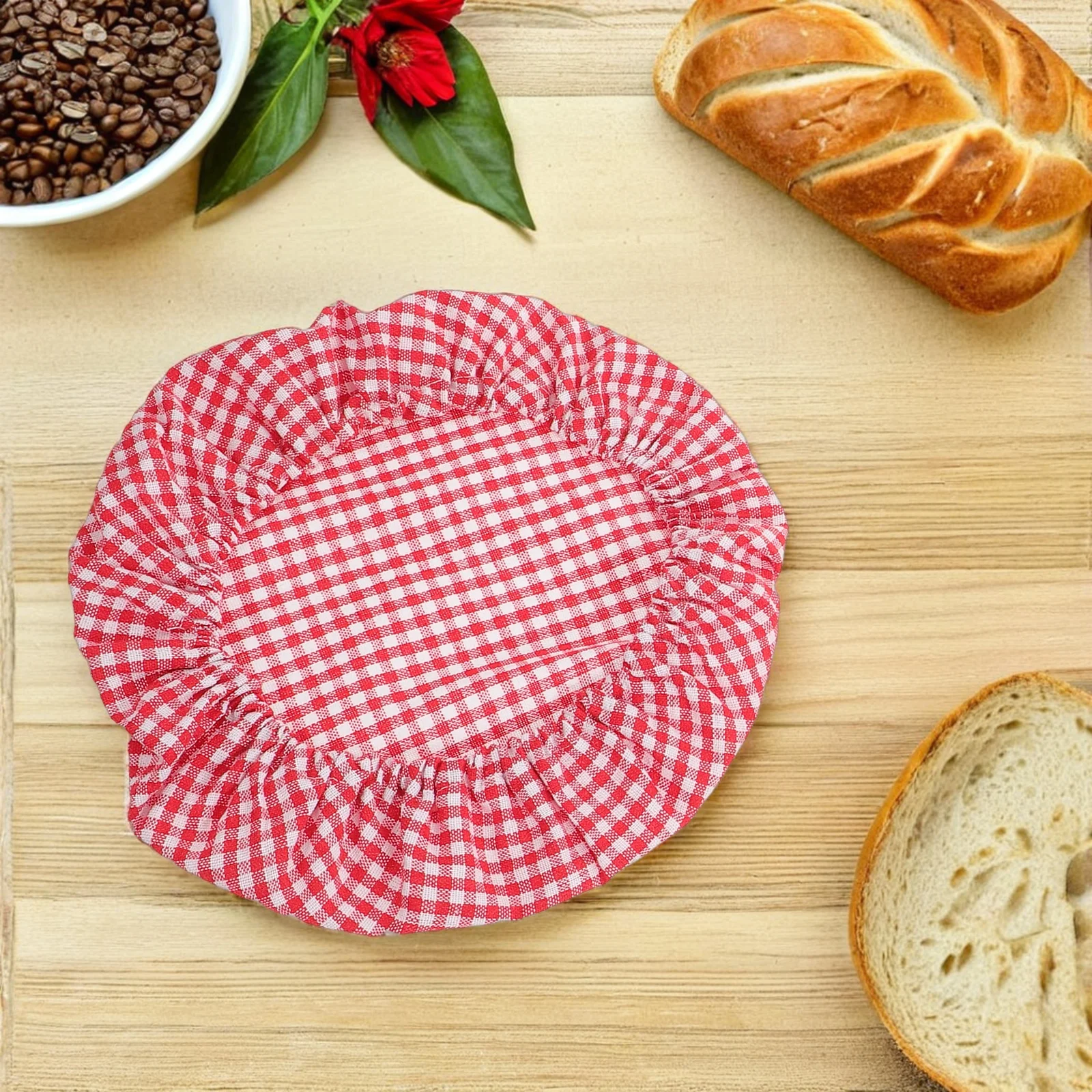 

1 Set Reusable Bread Basket Fabric Liner Plaid Pattern Cotton Sourdough Proofing Cloth Bread Dough Bowl Cover For Baking Picnic