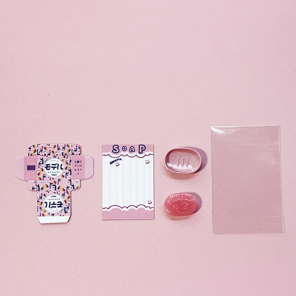 1/12 Puppenhaus Zubehör Miniatur DIY Seife mit Box Mini Handwaschseife Modell für Puppenhaus Dekoration OB11