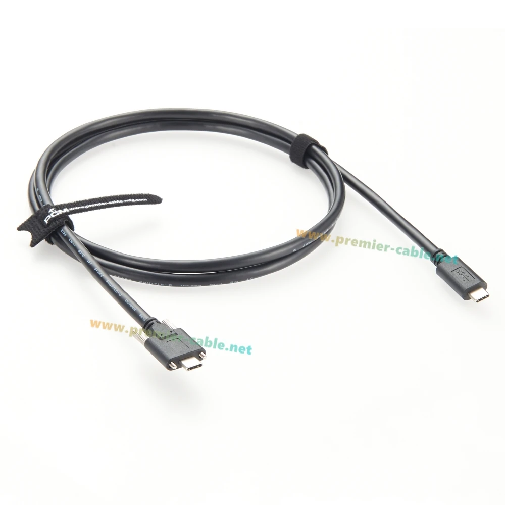 USB3.1 C Male to USB C Male Cable with Dual Screw 10Gbps Type C Gen 2 Data Sync Power Cord for Industry Camera Machine Vision