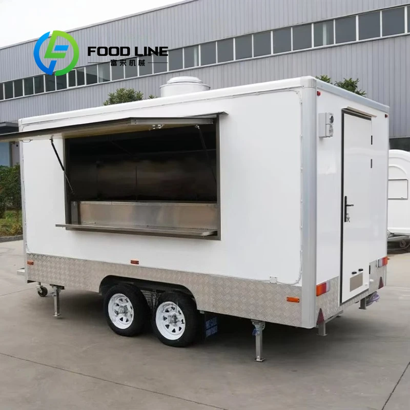 

Street Mobile Concession Coffee Hot Dog Cart Fast Food Trailer Remorque Food Truck Fully Equipped With Full Kitchen Customized