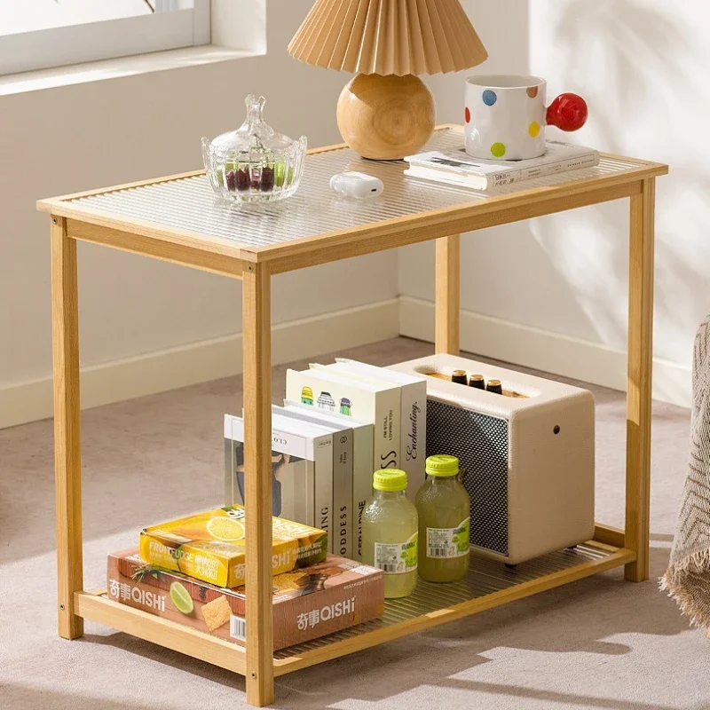 Nanzhu edge small apartment corner sofa modern living room glass storage bedside table mini table