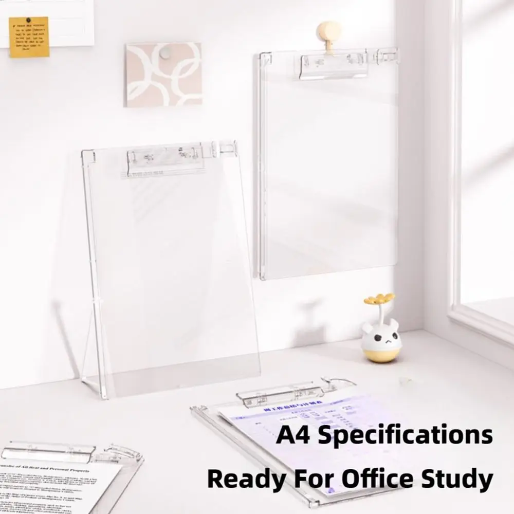 

High Quality Acrylic A4 File Folder Transparent Vertical Writing Board Clip Thickening Plate Clamp Gift