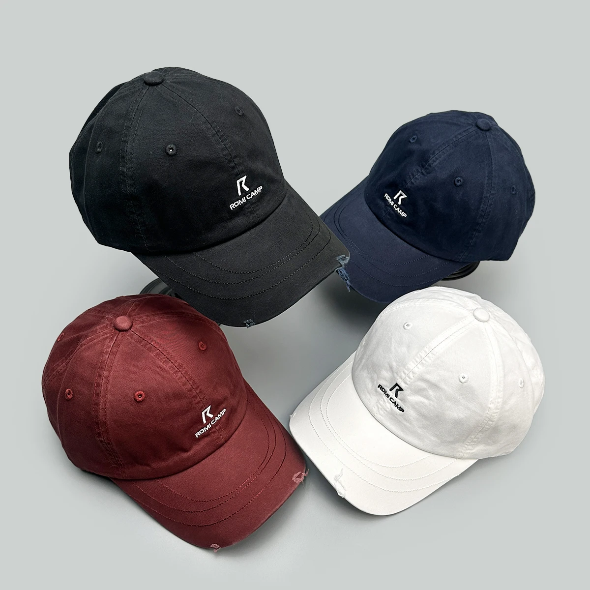 Preppy Style Simple Embroidered R Letters Baseball Hats New Men Women Sunshade Broken Versatile Personal Fashion Ins Peaked Caps