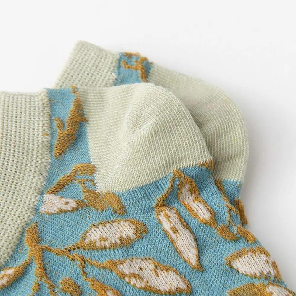 5 คู่ Harajuku ดอกไม้ดอกไม้ถุงเท้า Retro สไตล์สาวกลางลูกวัวถุงเท้าบางร้านขายชุดชั้นในหวานถุงเท้าผู้หญิงสาว